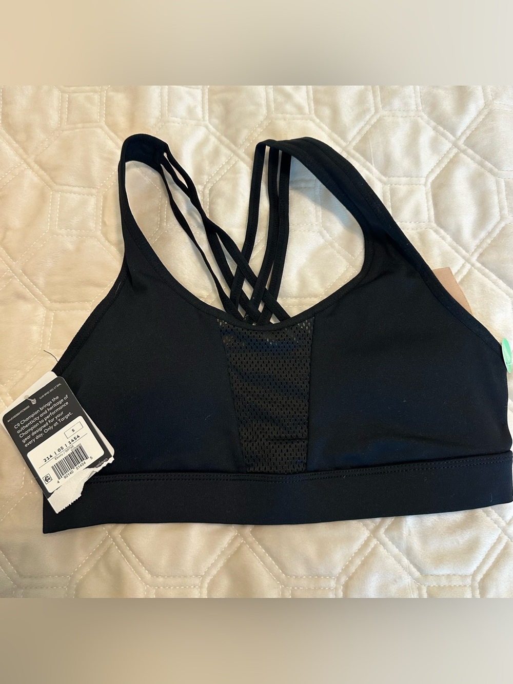 Champion Black Strappy Mesh Sports Bra